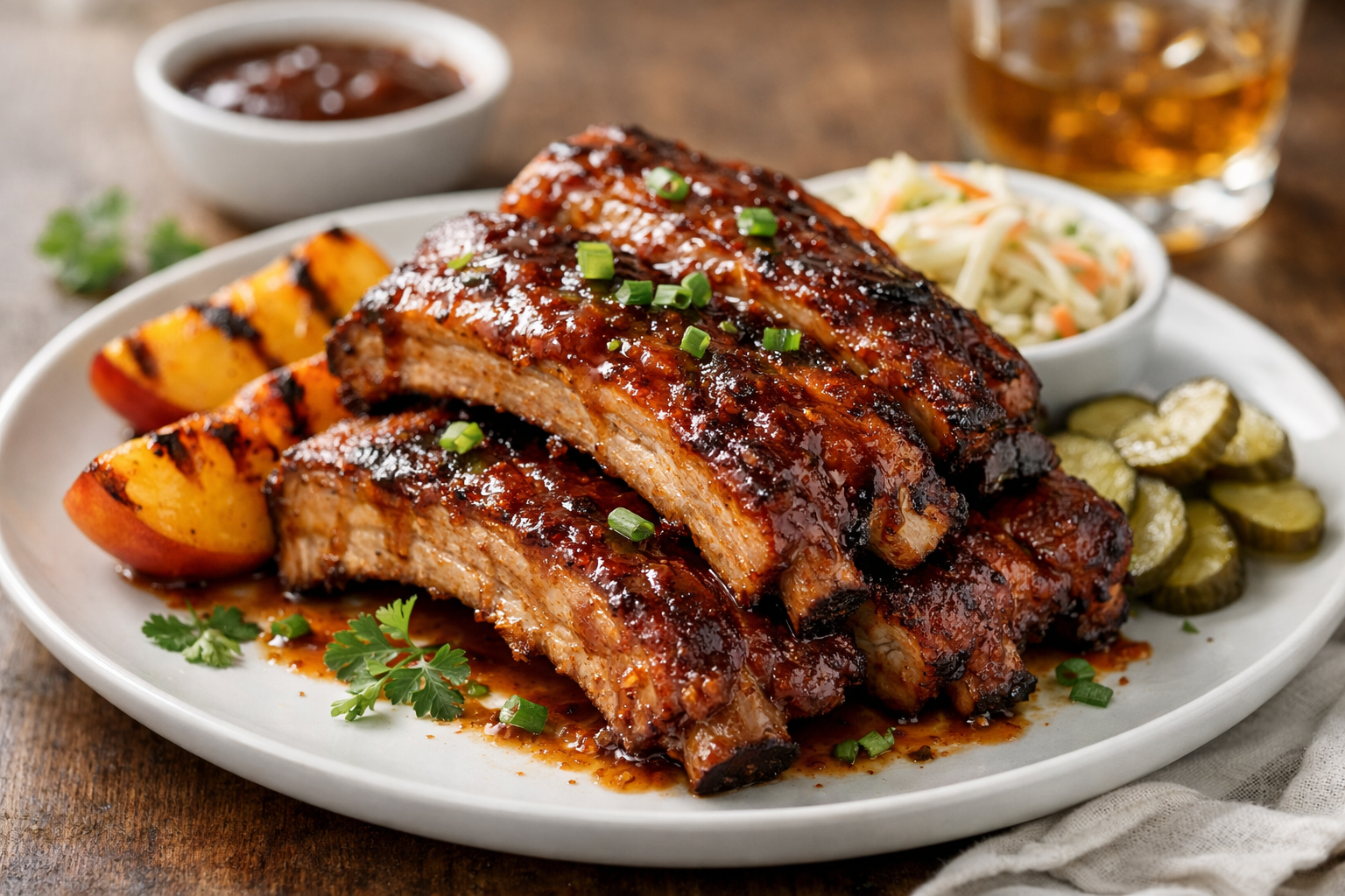 Bourbon Peach BBQ Ribs