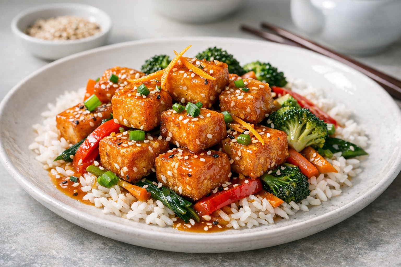 Crispy Orange Tofu Stir-Fry