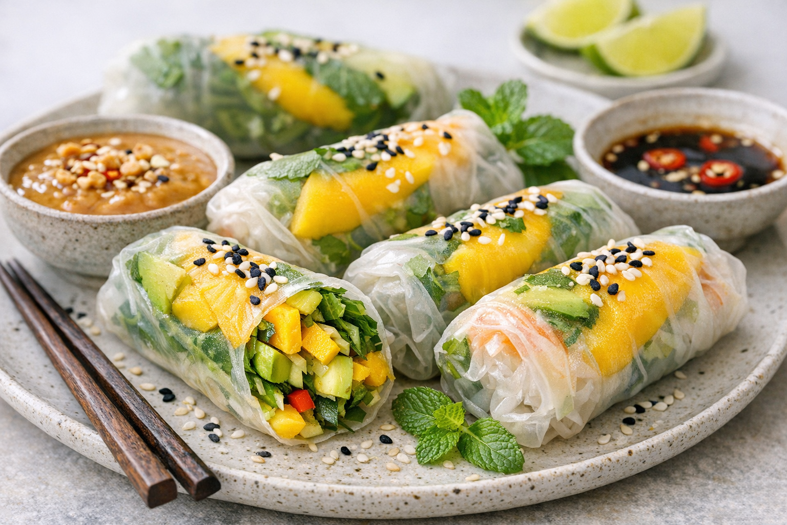 Mango Avocado Summer Rolls