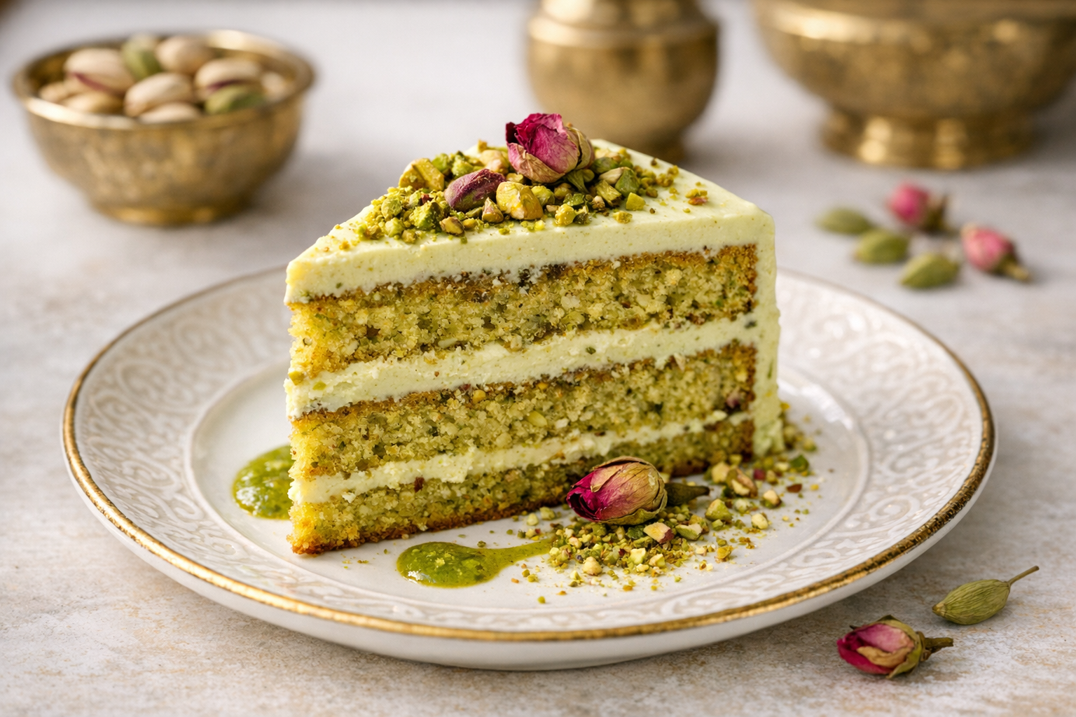Pistachio Cardamom Cake