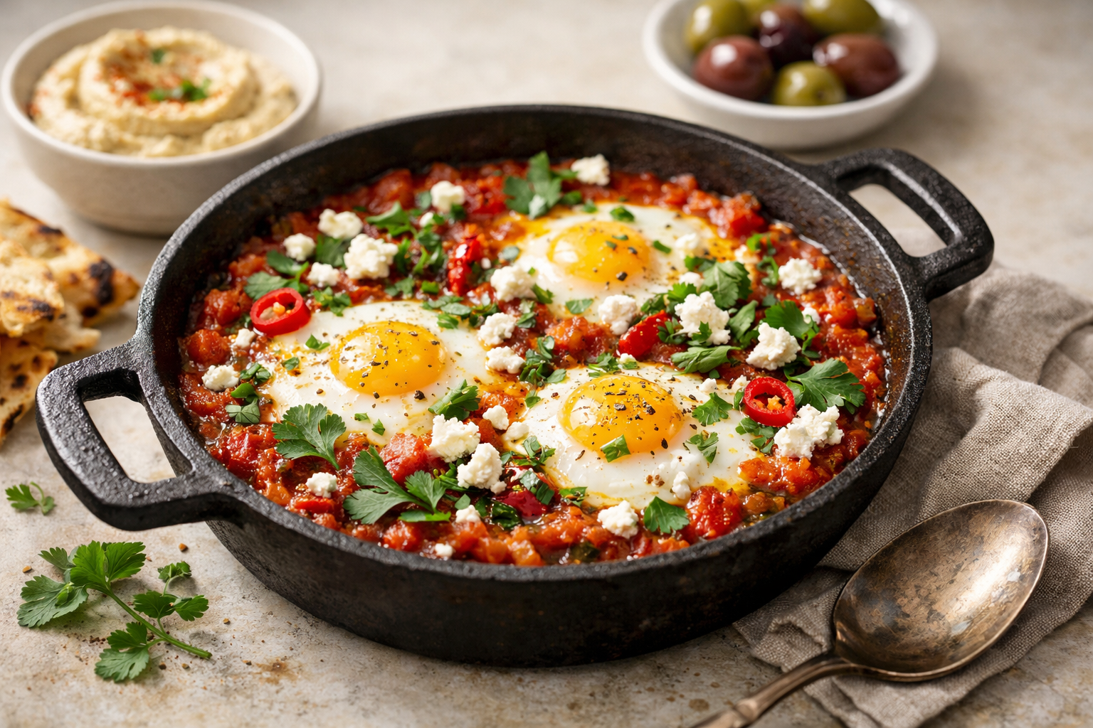 Shakshuka with Feta and Fresh Herbs