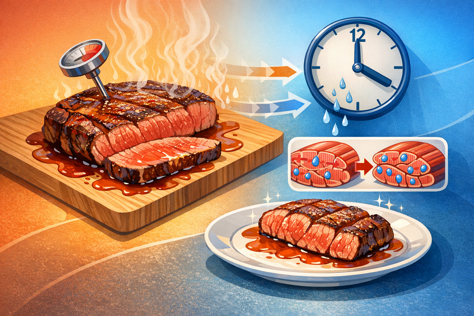 Why Resting Meat Matters: The Physics of Juicier Proteins